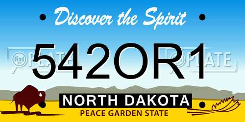 542OR1 North Dakota License Plate