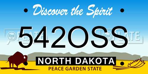 542OSS North Dakota License Plate