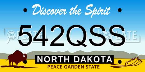 542QSS North Dakota License Plate