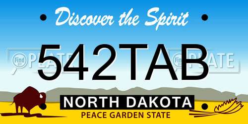 542TAB North Dakota License Plate
