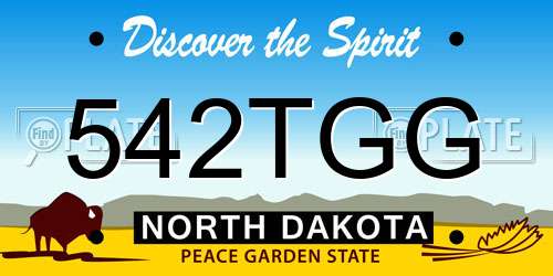 542TGG North Dakota License Plate