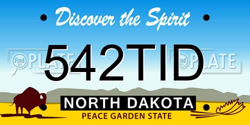 542TID North Dakota License Plate