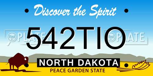 542TIO North Dakota License Plate