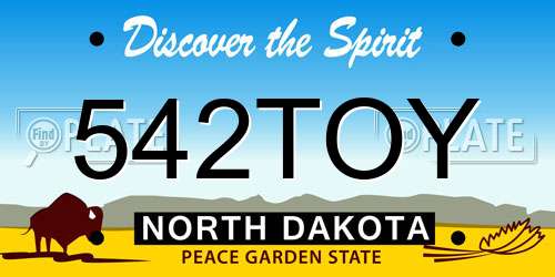 542TOY North Dakota License Plate