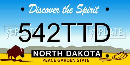 542TTD North Dakota License Plate