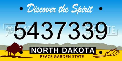 5437339 North Dakota License Plate