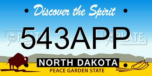 543APP North Dakota License Plate