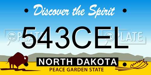 543CEL North Dakota License Plate