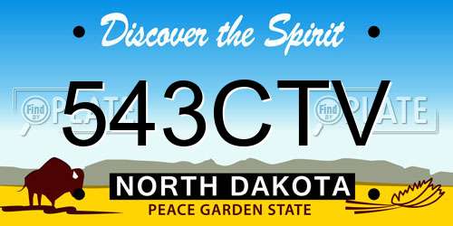543CTV North Dakota License Plate