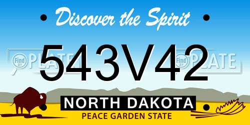 543V42 North Dakota License Plate