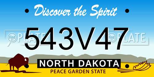 543V47 North Dakota License Plate