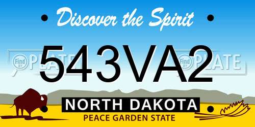 543VA2 North Dakota License Plate