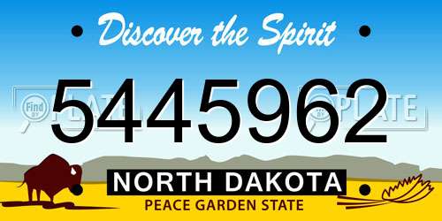 5445962 North Dakota License Plate