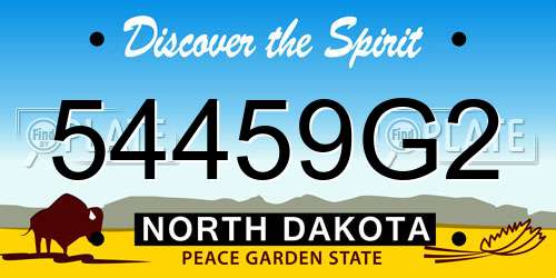 54459G2 North Dakota License Plate