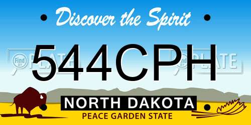 544CPH North Dakota License Plate
