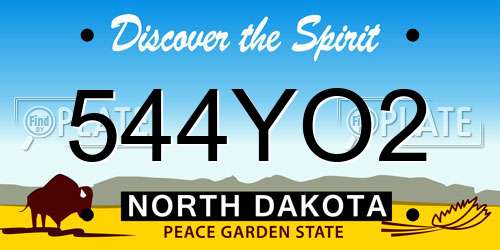 544YO2 North Dakota License Plate