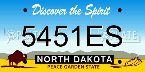 5451ES North Dakota License Plate