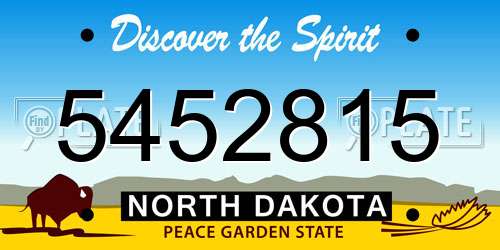 5452815 North Dakota License Plate