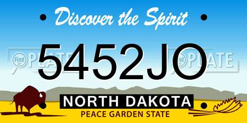 5452JO North Dakota License Plate