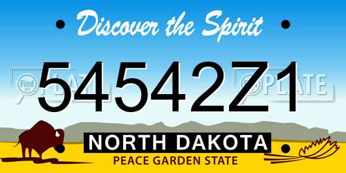 54542Z1 North Dakota License Plate