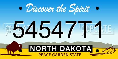 54547T1 North Dakota License Plate