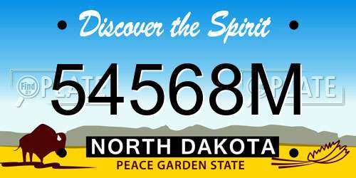 54568M North Dakota License Plate