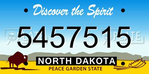 5457515 North Dakota License Plate