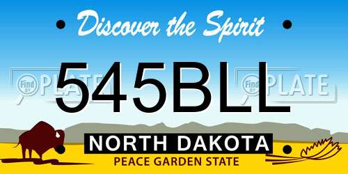 545BLL North Dakota License Plate