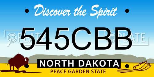545CBB North Dakota License Plate