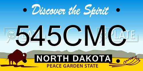 545CMC North Dakota License Plate