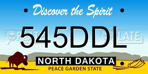 545DDL North Dakota License Plate