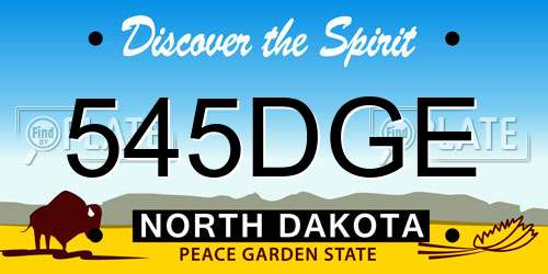 545DGE North Dakota License Plate