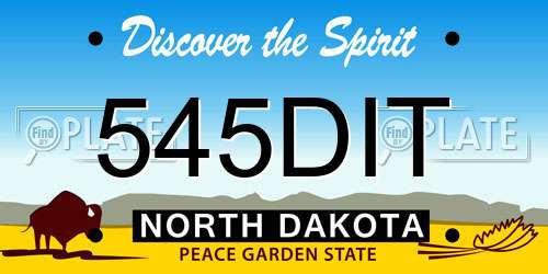 545DIT North Dakota License Plate