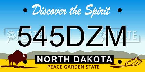 545DZM North Dakota License Plate