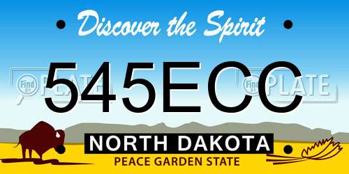 545ECC North Dakota License Plate