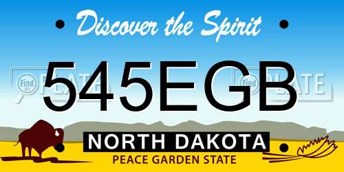545EGB North Dakota License Plate