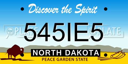 545IE5 North Dakota License Plate
