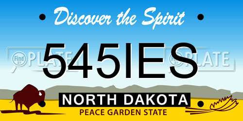 545IES North Dakota License Plate