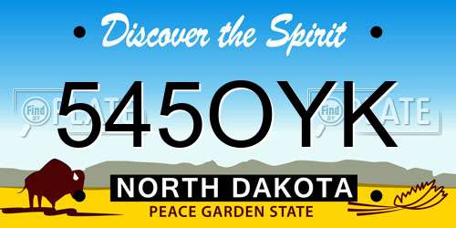 545OYK North Dakota License Plate