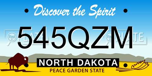 545QZM North Dakota License Plate