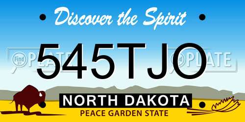 545TJO North Dakota License Plate