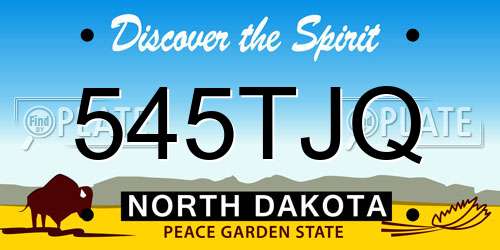 545TJQ North Dakota License Plate