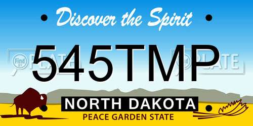 545TMP North Dakota License Plate