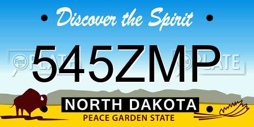 545ZMP North Dakota License Plate