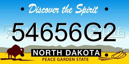 54656G2 North Dakota License Plate