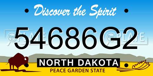 54686G2 North Dakota License Plate