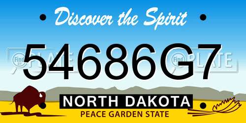 54686G7 North Dakota License Plate