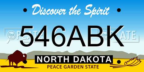 546ABK North Dakota License Plate