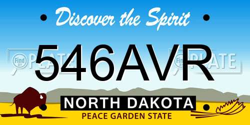 546AVR North Dakota License Plate