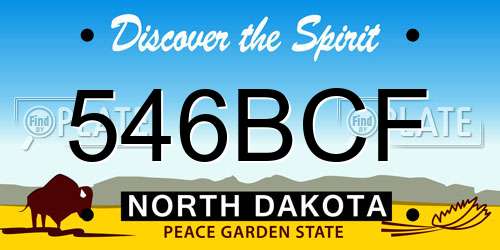 546BCF North Dakota License Plate